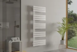 Radiateur et sèche-serviettes design D16W, raccord gauche ou droite - blanc - 160x50cm, Sans kit de connexion