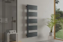 Radiateur et sèche-serviettes design D16G gris anthracite, raccord gauche ou droite - 160x60cm, Sans kit de connexion