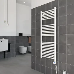 Radiateur Électrique Avec Thermostat Réglable 60X150 En Acier Blanc