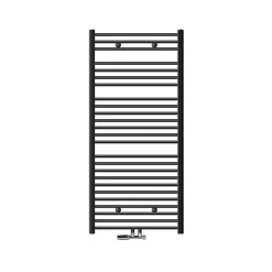 Radiateur Salle de Bain 750x1500 mm Anthracite Courbé Raccord Central au Bas avec Garniture de Raccordement Forme d'Angle