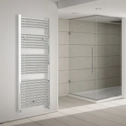Radiateur sèche-serviettes circuit de chauffage 150 cm x 50 cm finition chrome poli en acier Kibath