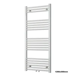 Radiateur sèche-serviettes 120x50cm design de salle de bain en laiton - Blanc - R18W - Sans porte-serviette ni kit de connexion