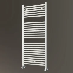 Radiateur sèche-serviettes circuit de chauffage 120 cm x 50 cm finition BLANC brillant en acier Kibath
