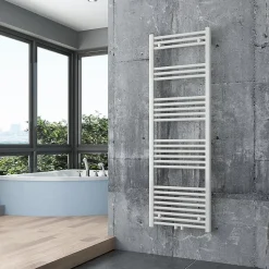 Radiateur sèche-serviettes 150x50cm design de salle de bain en laiton - Blanc - R18W - Sans porte-serviette ni kit de connexion