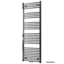 Radiateur sèche-serviettes design 150x50cm acier inox - Chrome - R20C - Sans porte-serviette, Avec kit connexion chromé