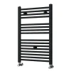 Radiateur sèche-serviettes circuit de chauffage 80 cm x 50 cm finition NOIR mat en acier Kibath
