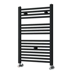 Radiateur sèche-serviettes circuit de chauffage 80 cm x 50 cm finition NOIR mat en acier Kibath