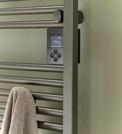 Radiateur sèche-serviettes connecté Doris avec soufflerie étroit 1300W Anthracite - ATLANTIC - 851287