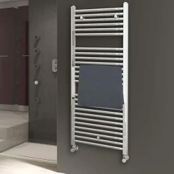 Radiateur sèche-serviettes circuit de chauffage 120 cm x 50 cm finition chrome poli en acier Kibath