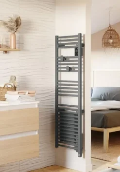Radiateur sèche-serviettes électrique Riva 5 - Avec soufflerie - 500W+1000W - Dimensions: 1098 x 500 x 134 mm