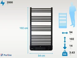 Radiateur sèche-serviettes avec chauffage intégré et contrôle WiFi