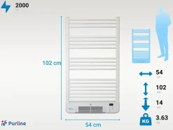 Radiateur sèche-serviettes avec chauffage intégré et contrôle WiFi