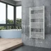 Radiateur sèche-serviettes 120x60cm design de salle de bain en laiton - Blanc - R18W - Sans porte-serviette ni kit de connexion