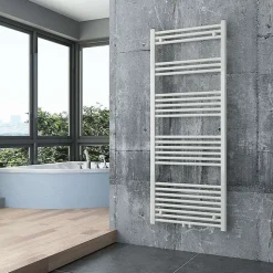 Radiateur sèche-serviettes 150x60cm design de salle de bain en laiton - Blanc - R18W - Sans porte-serviette ni kit de connexion