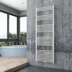 Radiateur sèche-serviettes 170x60cm design de salle de bain en laiton - Blanc - R18W - Sans porte-serviette ni kit de connexion