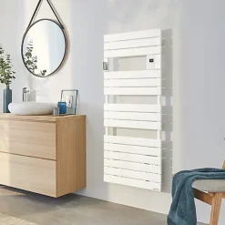 Radiateur sèche-serviettes connecté Adelis avec soufflerie 1500W Vert d'eau - ATLANTIC - 861554