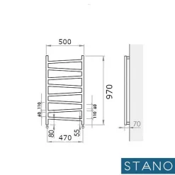 Radiateur sèche-serviettes eau chaude design CYRKA 97 x 50 cm noir mat