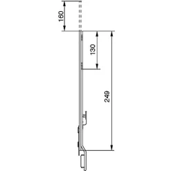 Rallonge mâle de 590mm 1 galet - FERCO - G-22385-07-0-1