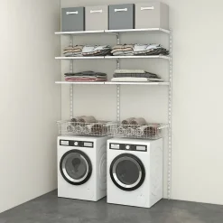 Rangement buanderie 2 colonnes avec 2 paniers H. 200 x L. 132 x P. 40 cm