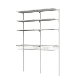 Rangement buanderie 2 colonnes avec 2 paniers H. 200 x L. 132 x P. 40 cm