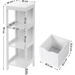 Rangement de Salle de Bain 2 Tiroirs L89 cm - Blanc