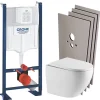 RAPID SL Pack Bâti-support + WC suspendu + Plaque chrome + Set de montage (PROJECTFUSIONTQ-1-SABO)