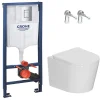 Rapid SL Pack WC bâti-support + WC suspendu sans bride avec abattant SoftClose Ceramia + plaque (GRRCE14WT01-FR)