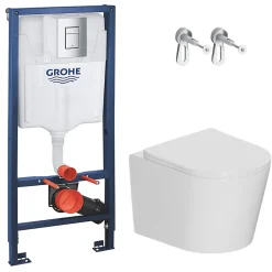 Rapid SL Pack WC bâti-support + WC suspendu sans bride avec abattant SoftClose Ceramia + plaque (GRRCE14WT01-FR)