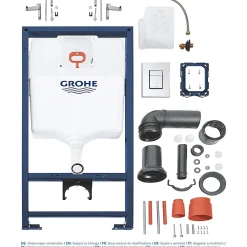 Rapid SL Pack WC bâti-support + WC suspendu sans bride avec abattant SoftClose Ceramia + plaque (GRRCE14WT01-FR)