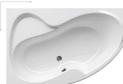 Ravak Rosa II 160 x 105 cm Baignoire d'angle orientation gauche en acrylique, sans pieds, blanc (CM21000000)