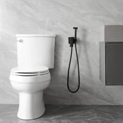 Rea Robinet Bidet Douchette Noir Mural Monocommande
