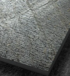Receveur 150 x 100 cm HD en pierre naturelle gris grille excentrée