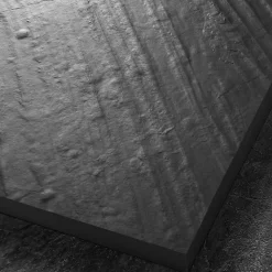 Receveur 180 x 90 cm HD en pierre naturelle noir caniveau excentré