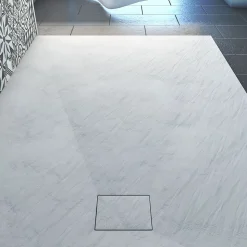 Receveur a poser en materiaux composite SMC - Finition ardoise blanc mat - 90x140 cm