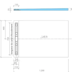 Receveur de douche à carreler 120 x 80 cm WEDI Fundo Riolito Neo