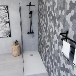 Receveur de douche à poser l.80 x L.160 x H.3 cm blanc en mousse de polystyrène extrudé, Futurbath Gravity