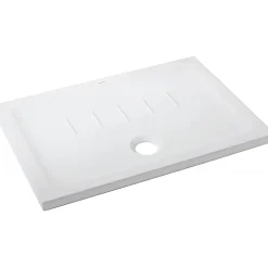 Receveur de douche à poser extra-plat épaisseur 45mm céramique traditionnelle SANINDUSA 100x90 Waterline blanc