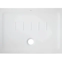 Receveur de douche à poser extra-plat épaisseur 45mm céramique traditionnelle SANINDUSA 100x90 Waterline blanc