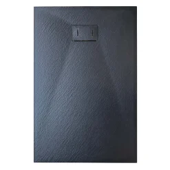 Receveur de douche SMC en fibre de verre effet pierre avec bonde inclus H. 2,6 cm 70 x 120 Noir