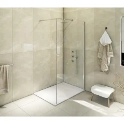 Receveur de douche SMC en fibre de verre effet pierre avec bonde inclus H. 2,6 cm 70 x 110 Blanche