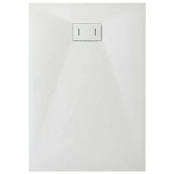 Receveur de douche SMC en fibre de verre effet pierre avec bonde inclus H. 2,6 cm 80 x 160 Blanche