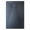 Receveur de douche SMC en fibre de verre effet pierre avec bonde inclus H. 2,6 cm 80 x 100 Noir