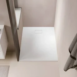 Receveur de douche 90 x 120 cm extra plat blanc PIATTO en SoliCast surface ardoisee