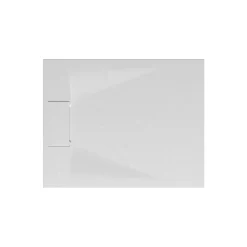 Receveur de douche 80 x 100 cm, effet pierre blanche, Schulte