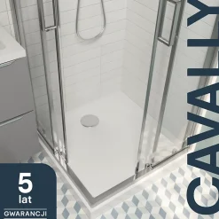 Receveur de douche 70 x 70 cm, résine, blanc, GoodHome Cavally