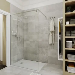 Receveur de douche 80 x 120 cm, résine, blanc, GoodHome Luiro