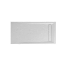 Receveur de douche 80 x 160 cm, résine, blanc, GoodHome Luiro