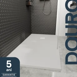 Receveur de douche 90 x 160 cm, résine, blanc, GoodHome Douro