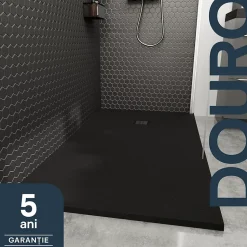 Receveur de douche 90 x 140 cm, résine, noir, Douro GoodHome