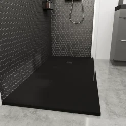 Receveur de douche 80 x 120 cm, résine, noir, Douro GoodHome